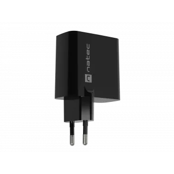 Įkroviklis NATEC NUC-2145, 65W, USB-C PD 3.0 + QC 3.0, 2x USB, 110–240V, juodas