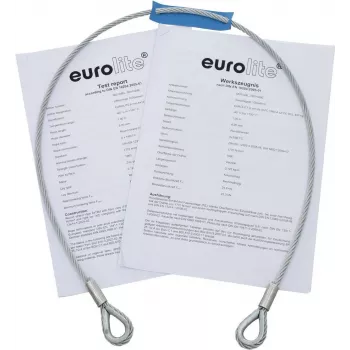 Plieninis trosas EUROLITE 5801048G 1000 x 4 mm sidabrinis su antkakliu