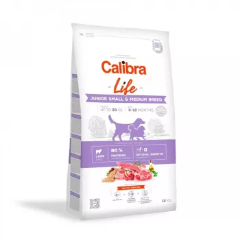Sausas šunų ėdalas Calibra Life Junior Small & Medium breed ėriena 12 kg