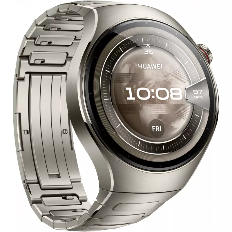 Išmanusis laikrodis HUAWEI WATCH 5, 1,5 col. AMOLED, 466×466, 46 mm titaninis korpusas, Wi‑Fi, GPS, sidabrinis