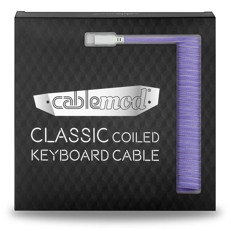 CableMod Classic Coiled CM-CKCA-CW-PW150PW-R spiralinis laidas klaviatūrai, USB-C – USB-A, 150 cm, Rum Raisin