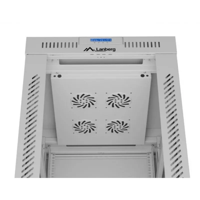 Laisvai pastatomas stovas LANBERG FF01-6842-12SL 42U, 600×800 mm, 2121 mm aukštis, 1200 kg talpa, IP20, pilka