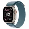 Apple Watch Ultra 3 GPS + Cellular 49mm natūralaus titano korpusas su šviesiai mėlynu Alpine Loop dirželiu – vidutinis dydis