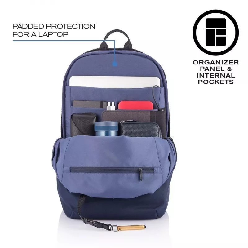Kuprinė XDDESIGN Bobby Soft su 15,6 col. kišenė nešiojamam kompiuteriui, 16 L, tamsiai mėlyna, PET
