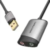 Vention USB išorinė garso kortelė 0,15 m pilka metalinė