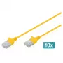 Patch laidas DIGITUS CAT6 U-UTP Slim, 1 m, geltonas, pakuotė po 10 vnt.