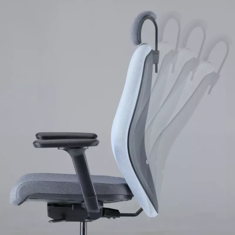 Ergonomiška biuro kėdė Up Up Athene juoda, pilka + mėlynas audinys
