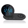 Blaupunkt CR85BK FM PLL radijo laikrodis su belaidžiu įkrovimu, USB, vidaus/lauko temperatūra, juodas