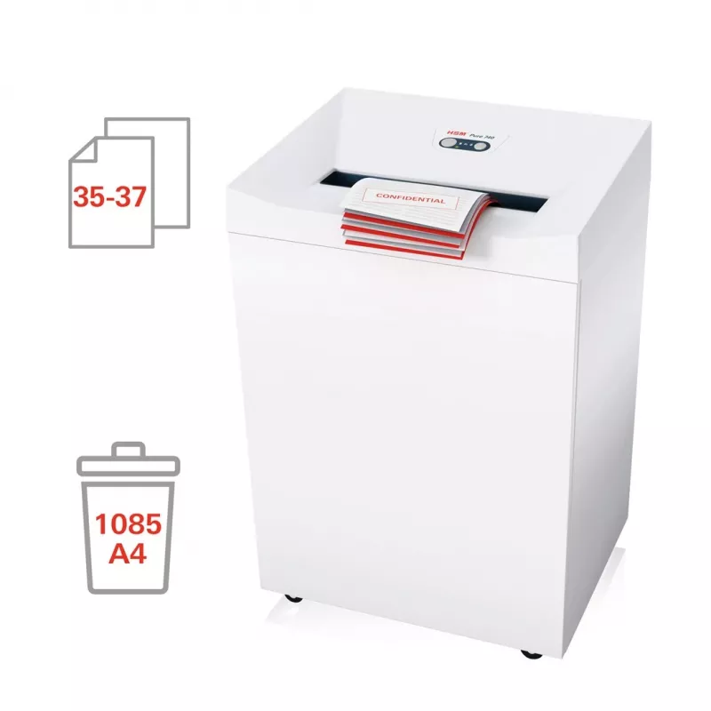 Smulkintuvas HSM Pure 740 juostinis pjovimas 3,9 mm, 400 mm darbinis plotis, smulkina CD ir kredito korteles