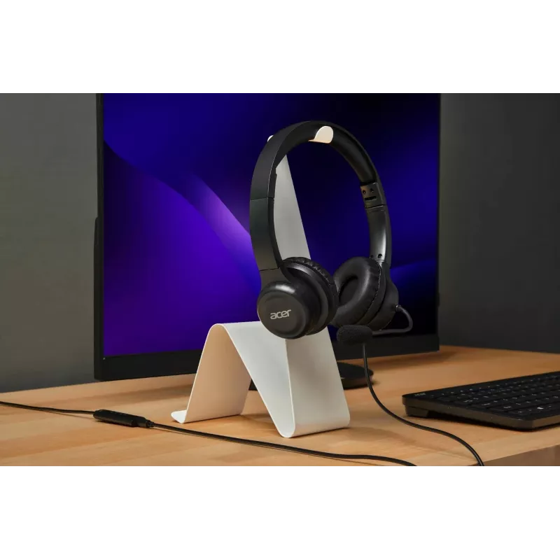 Laidinė biuro ausinė Acer AHW154 – stereo, 3,5 mm lizdas, tvirtas dizainas