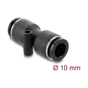 Pneumatinė jungtis DELOCK 10 mm tiesi su tvirtinimo anga, metalas/plastikas, vidinis sriegis, 48 mm