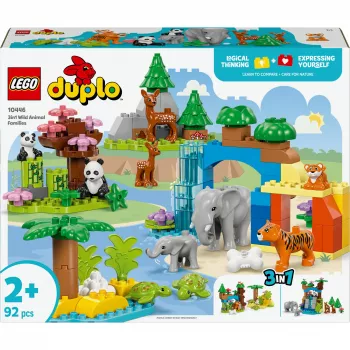 LEGO DUPLO Town Laukiniai gyvūnai 3-in-1 10446 – 92 dalių statybinis rinkinys vaikams nuo 2 metų