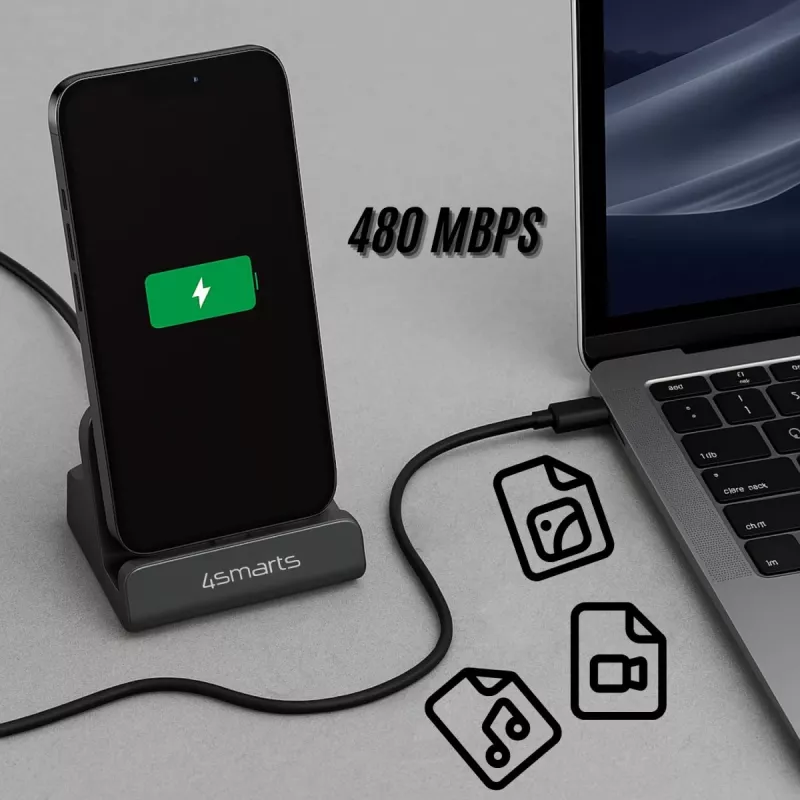 4smarts VoltDock USB-C įkrovimo stotelė 60W Pilka (541426)