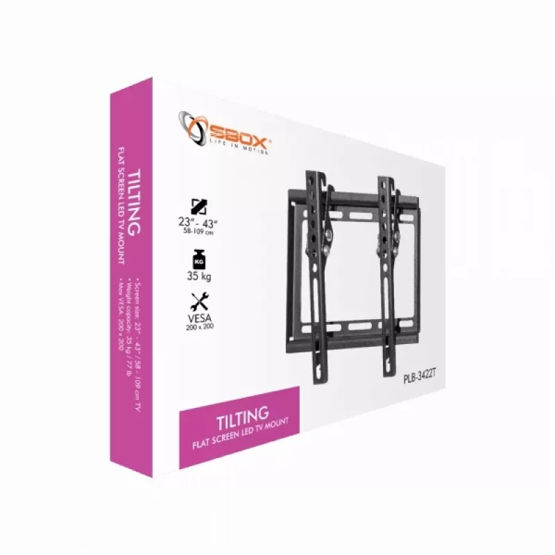 Sbox PLB-3422T Pakreipiamas LED TV laikiklis 23-43 col. 35 kg