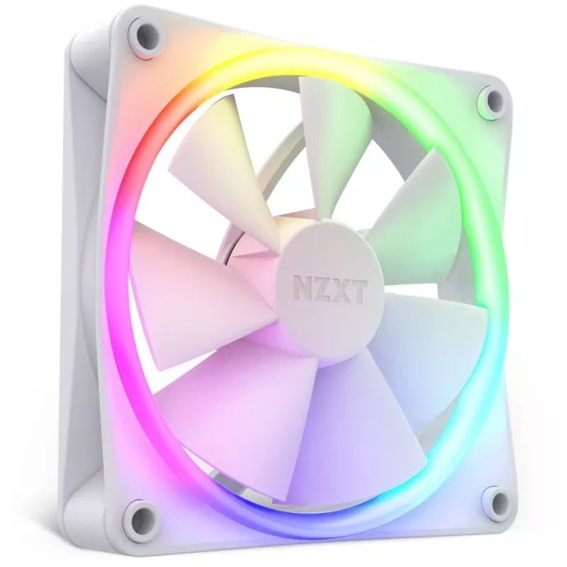 NZXT F120 RGB 120 mm ventiliatorius baltas, 4-pin, 1800 RPM, 50.18 CFM, 18 LED
