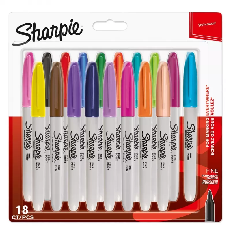 Sharpie permanentinis žymeklis Fine 18 vnt. įvairiaspalviai