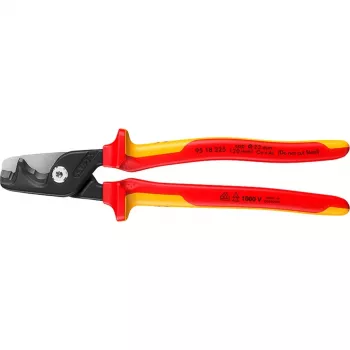 Kabelių žirklės Knipex 95 18 225 VDE, izoliuotos rankenos, ilgis 225 mm