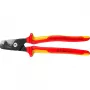 Kabelių žirklės Knipex 95 18 225 VDE, izoliuotos rankenos, ilgis 225 mm