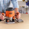 Frezeris/Trimeris Black & Decker KW1200EKA-QS – kompaktiškas frezeris su reguliuojamu gyliu, ergonomiškas dizainas