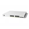Cisco Catalyst 1300-24FP-4G valdomas jungiklis, 24 prievadai GE, pilnas PoE, 4x1GE SFP, ribota apsauga visam gyvenimui (C1300-24FP-4G)
