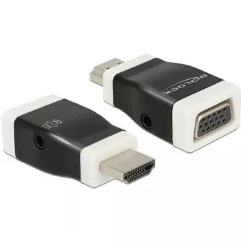 Kabelio lyties keitiklis DeLOCK 65586 HDMI-A į VGA juodas baltas