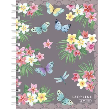 Užrašų knygelė Herlitz Ladylike Butterflies A5 100 lapų Pilka Įvairiaspalvė