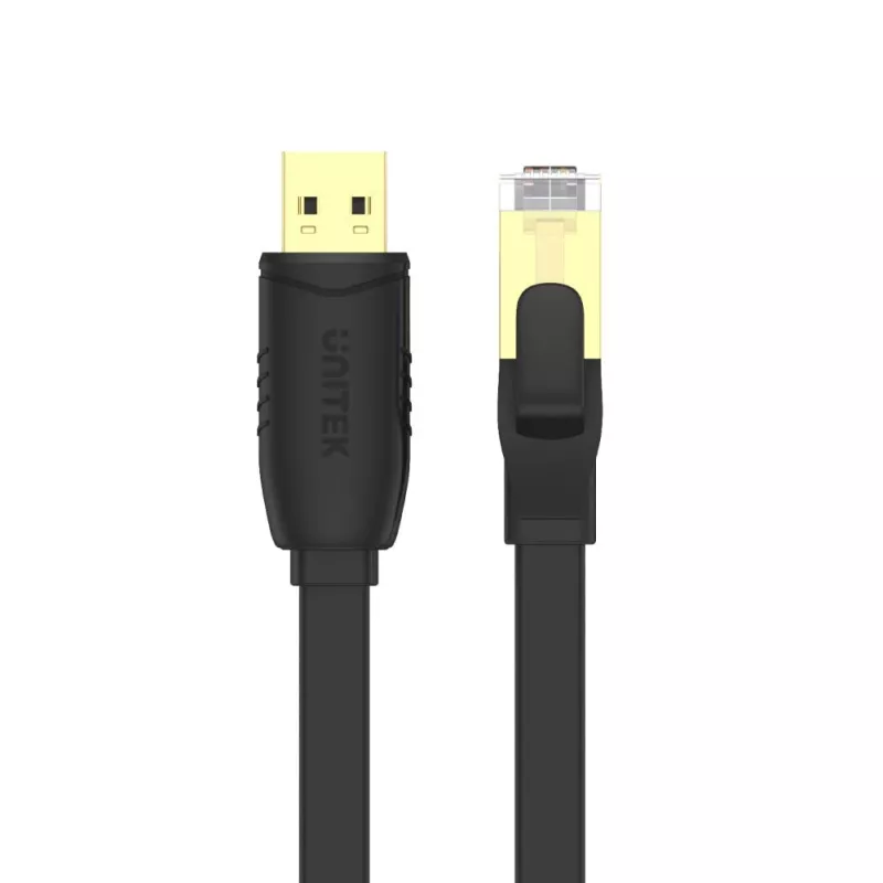Unitek Y-SP02001B USB 2.0 į RJ-45 konsolinis kabelis, 1,8 m, juodos spalvos