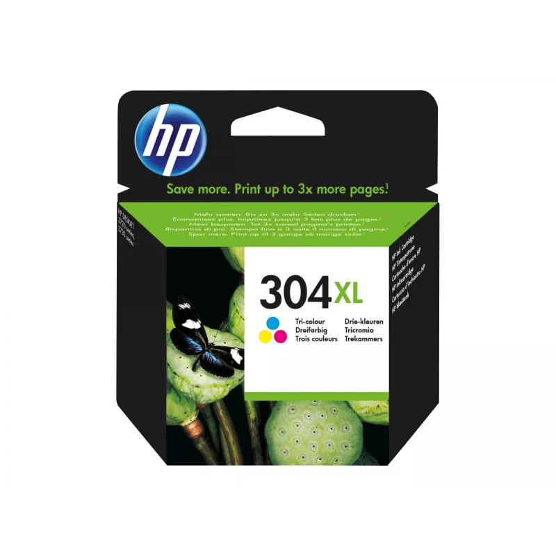 HP 304XL Tri-color rašalo kasetė blisteryje