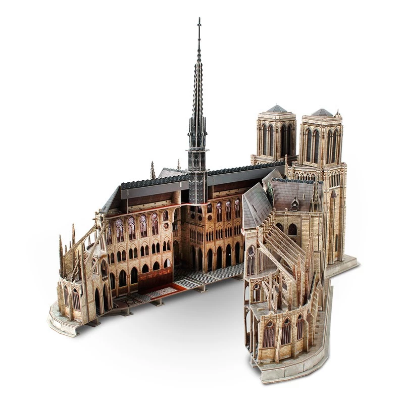 3D dėlionė CubicFun Notre Dame, 293 detalės, katedros maketas