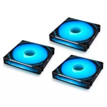 LIAN LI UNI FAN SL-INF 140 ARGB Reverse Blade PWM 3 rinkinys - Juoda