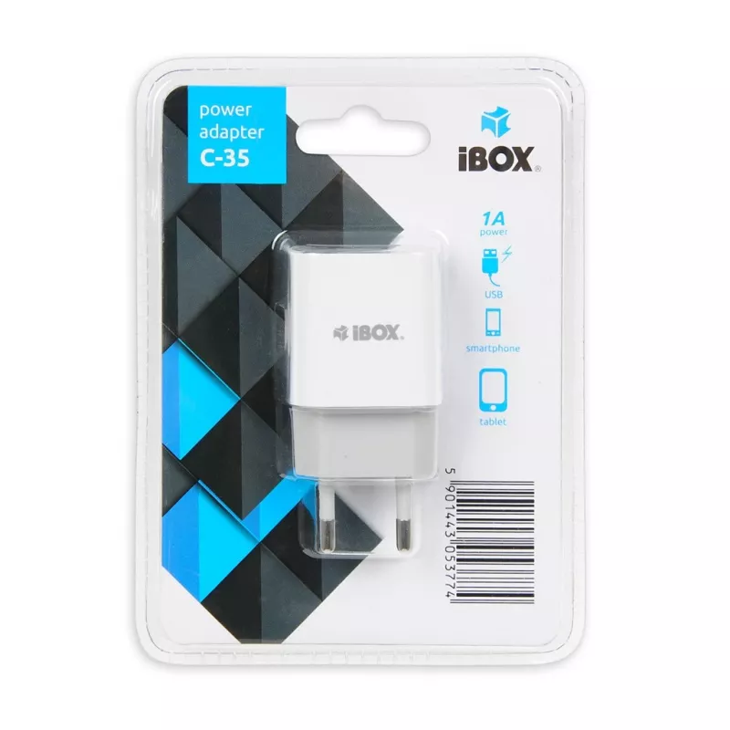 Kroviklis IBOX C-35 Universal White – 5 V, 0,3 A, USB 1 A
