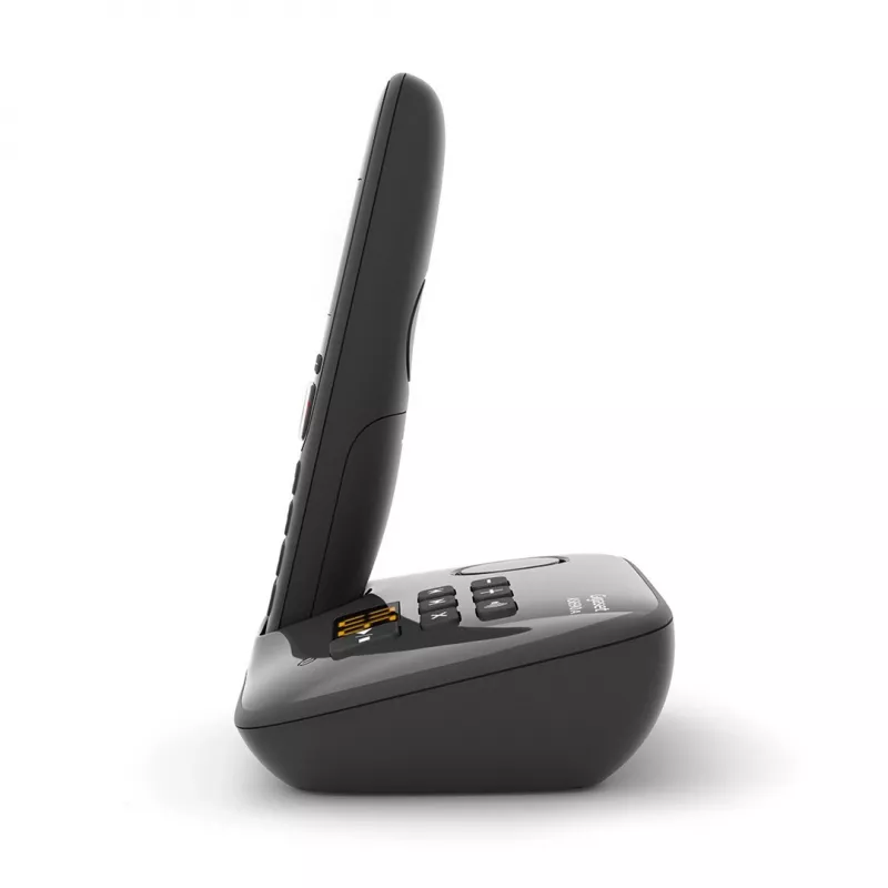 Gigaset AS690A Analoginis/DECT telefonas su skambučio numerio rodymu Juodas