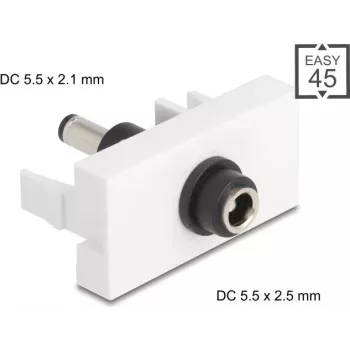 Adapteris DELOCK Easy 45 modulis DC 5.5×2,5 mm į DC 5.5×2,1 mm, modelis 90864