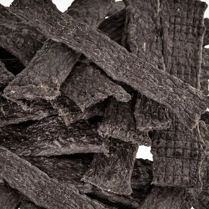 Šunų skanėstai PETITTO Džiovintos mėsos juostelės Žvėriena 400 g – vienas ingredientas, elniena, 50,1 % baltymų