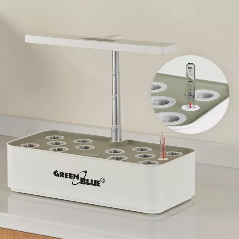 GreenBlue GB133 išmanusis kambarinis auginimo rinkinys su SMART vazonu, 4L talpa, 12 augalų, pilno spektro LED