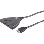 ShiverPeaks Professional HDMI Switch 3x1, 0,5 m kabelis, 4K 60 Hz, juodas