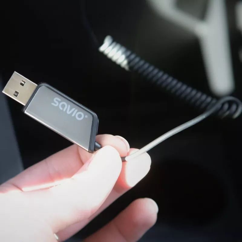 Savio TR-16 Bluetooth siųstuvas AUX adapteris su laisvų rankų funkcija, Bluetooth 5.3, Google Assistant/Siri