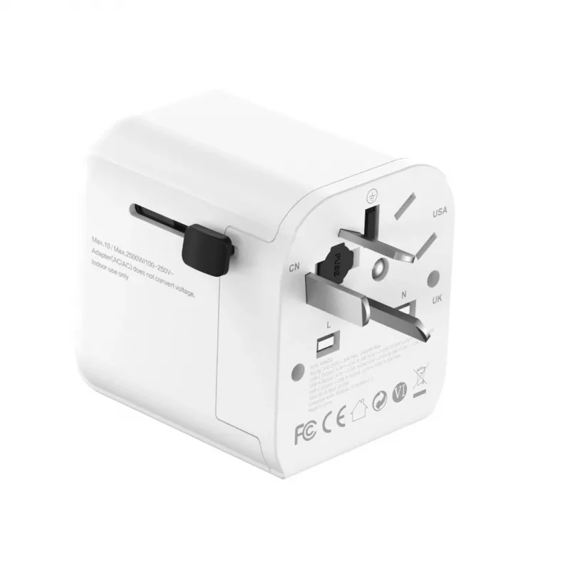 Kelioninis maitinimo adapteris GEMBIRD TPA-EU1A1C20-01-W 20W, USB-A 18W + USB-C 20W, Schuko kištukas, įėjimas 100–250V