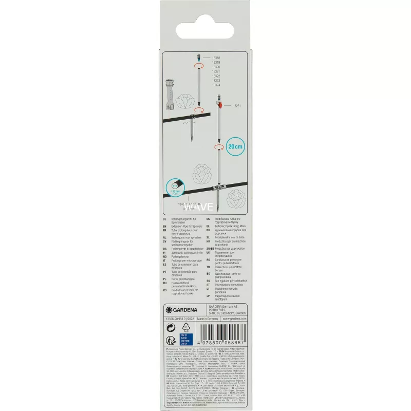 Laistymo sistemos dalis Gardena 13326-20 plastikinė juoda 200mm 5vnt