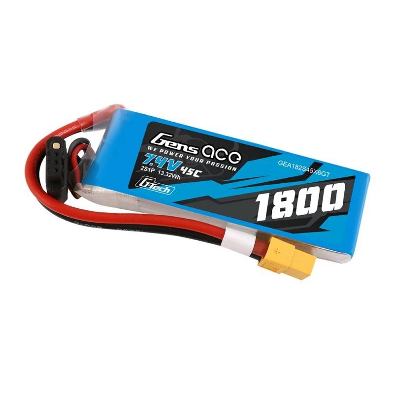 GensAce G-Tech LiPo 1800mAh 7.4V 45C 2S1P XT60 akumuliatorius