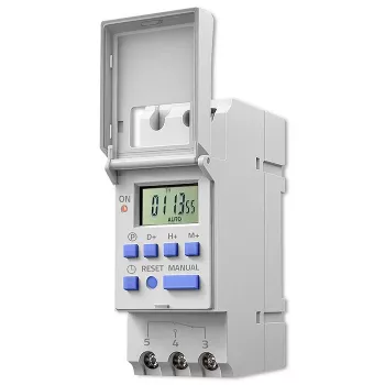 Elektroninis DIN bėgio laikmatis QOLTEC 50983, maitinamas baterija, automatikos grandinėms