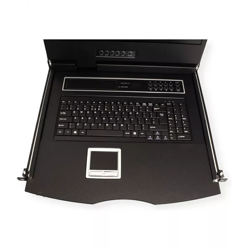 Rack konsolė VALUE 26.99.0123, 17 colių (43,2 cm) LCD, 1280×1024, 1U, prancūziška klaviatūra, juoda