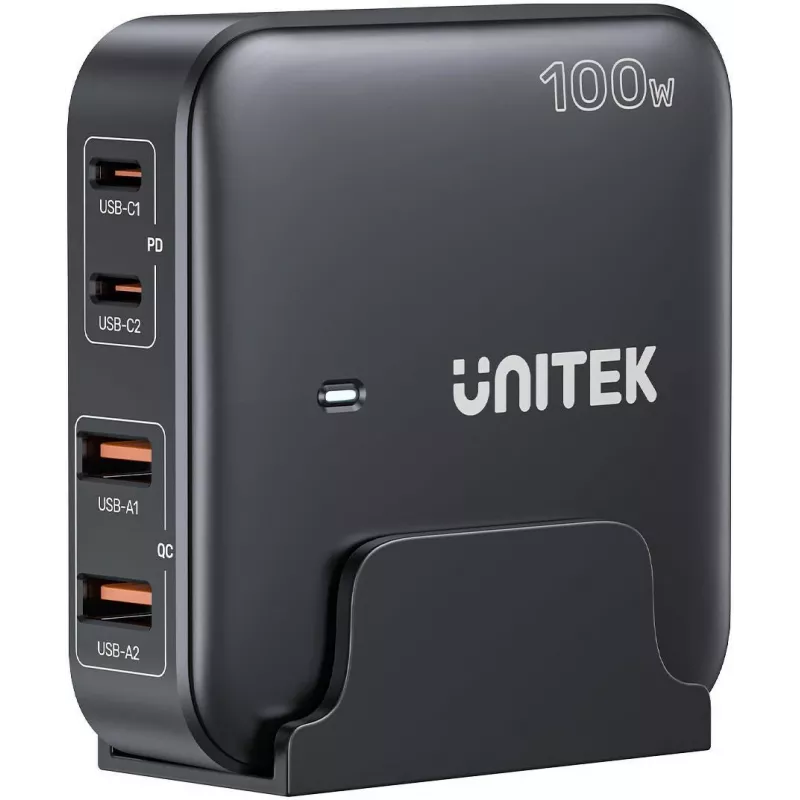 Unitek Desk Charger P1229ABK01-EU 100W stalinis įkroviklis su 2× USB-A ir 2× USB-C