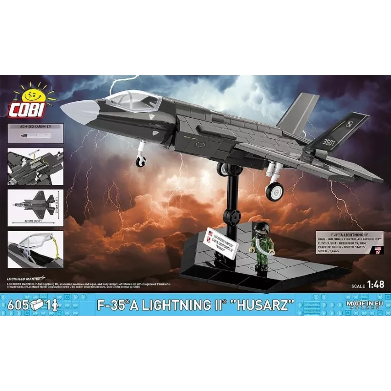 Konstruktorius Cobi F-35A Lightning II — 605 dalių, mastelio modelis