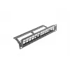 Užpildymo skydelis stovo LANBERG PPKS-9112-B, 12 prievadų, 1U, metalinis, pilkas, 254×44,5×99,3 mm