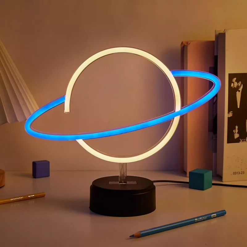Manta SNL38BLT Stiliaus Neoninė Planeta dekoratyvinė LED lempa