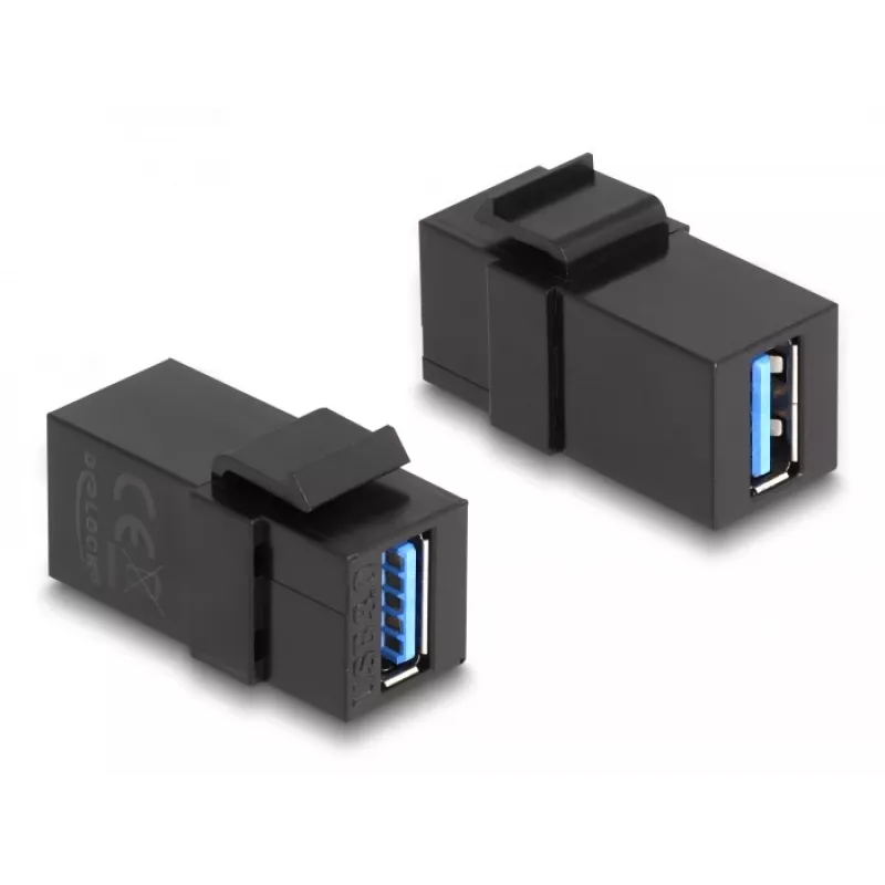 DeLOCK Keystone modulis USB 3.0 A lizdas – A lizdas juodas 1:1
