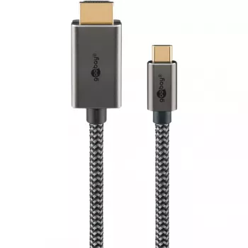 USB pynė adapterio laidas, USB-C kištukas > HDMI kištukas, 4K / 60Hz (juodas/sidabrinis, 2 m)