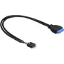 USB 3.0 19 kontaktų į USB 2.0 8 kontaktų adapterio laidas DeLOCK 83792 60 cm juodas