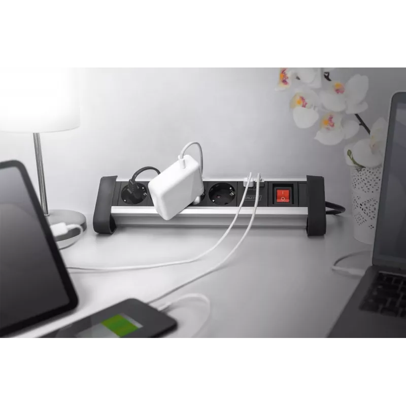 Daugializdis lizdas Digitus DA-70614 su 2x USB prievadais